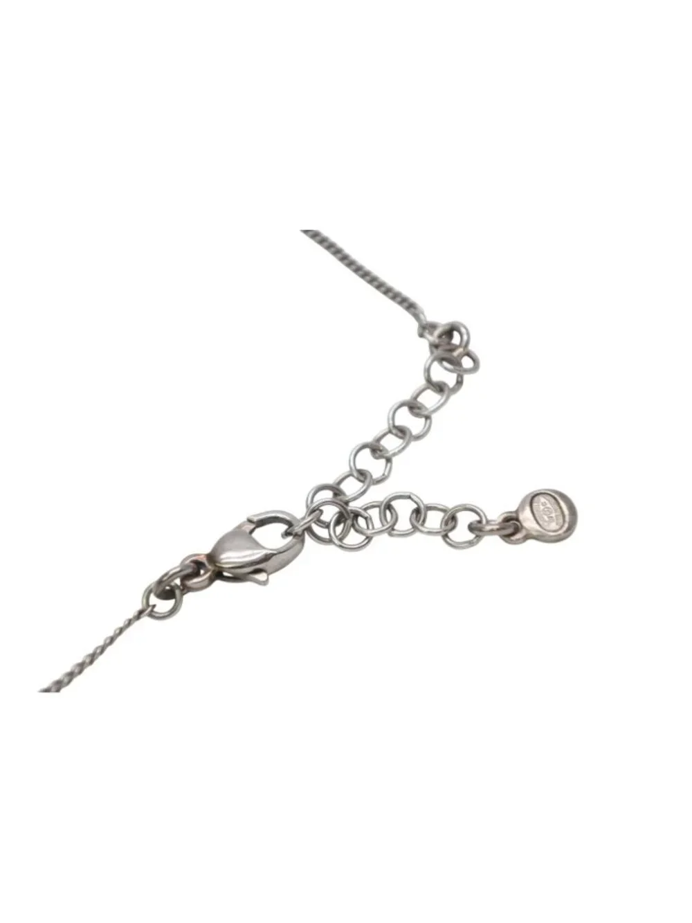 Chanel CC Logo Necklace 07 47.5 Quilted Metal Silver